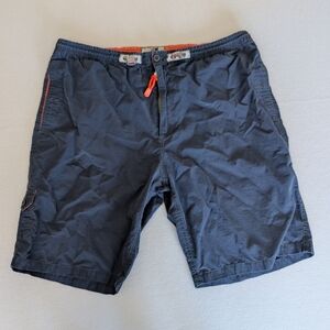 Wear First Men's Vintage Y2K Navy Blue Cotton Nylon Utility Cargo Shorts Sz M